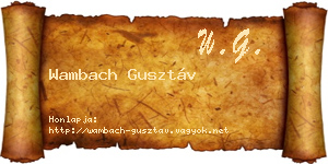 Wambach Gusztáv névjegykártya